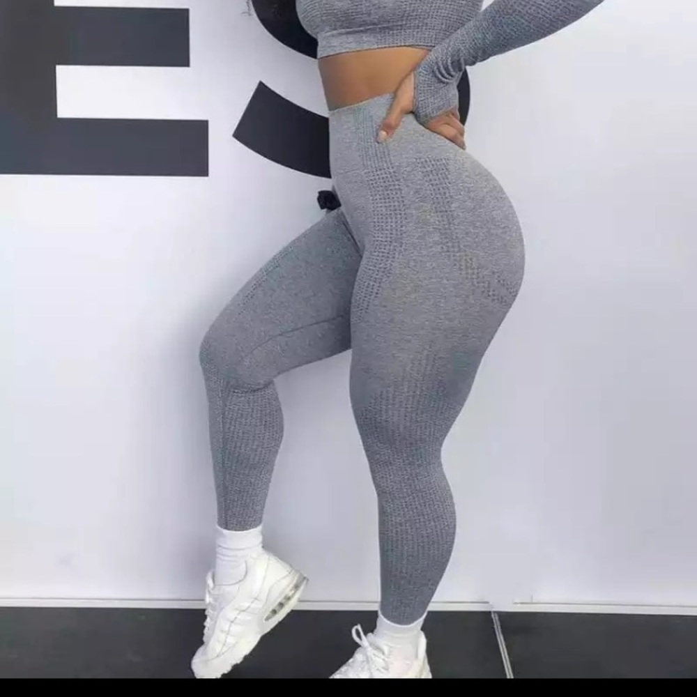 Steel blue seamless leggings